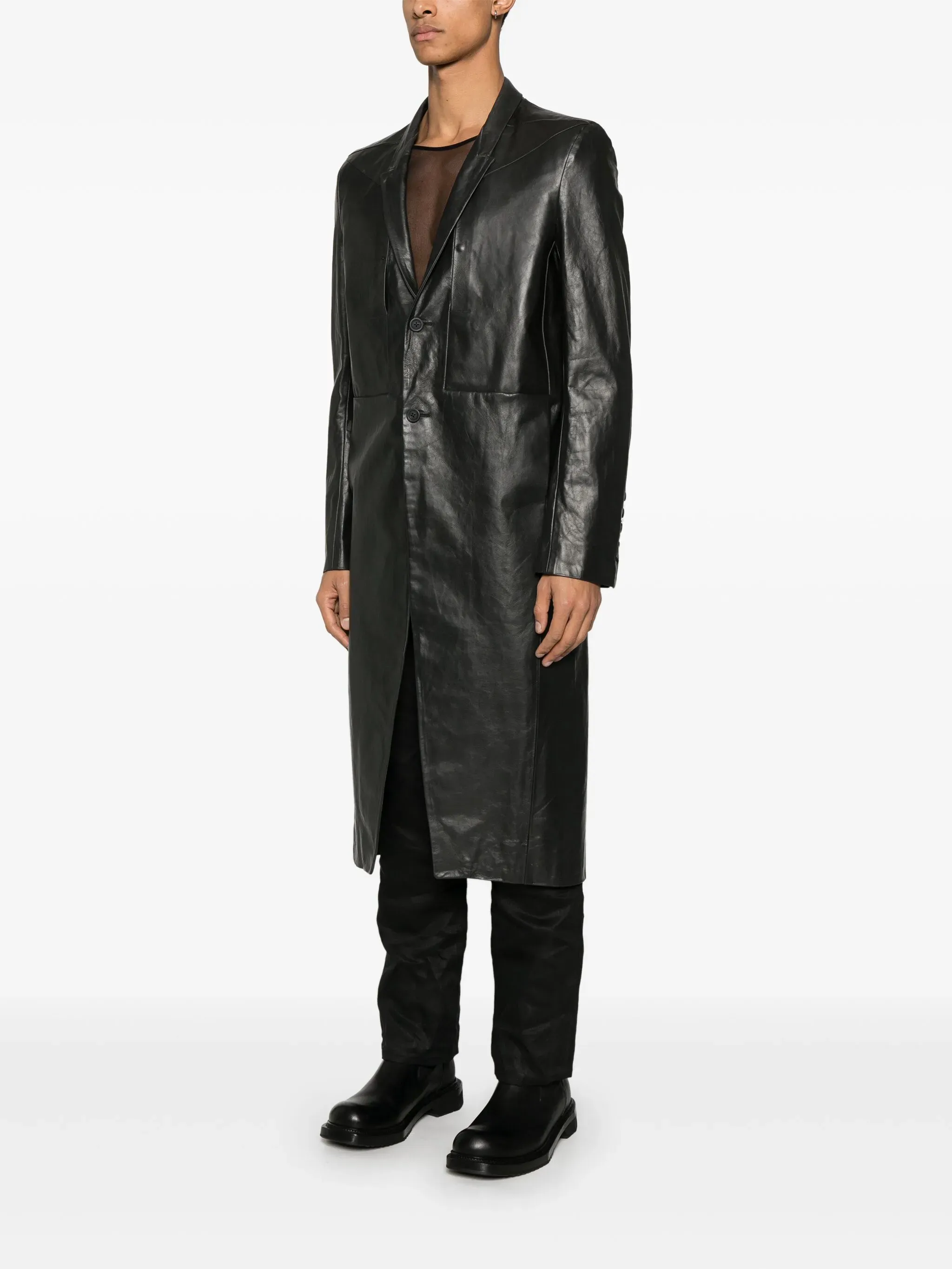 RICK OWENS - Men Leather Lido Coat Shoes_rick-owens