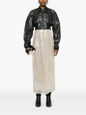 RICK OWENS - Women Cropped Leather Girdered Bomber Shoes_rick-owens