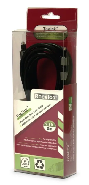 Rocelco 3M Fiber Optic Cable - TOSLINK-3M tv wall mount, 55 inch tv