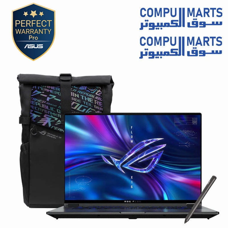 ROG Flow X16 GV601RM-BLK17W- AMD Ryzen 7 6800HS - 1TB PCIe 4.0 NVMe M.2 - RAM 16GB DDR5 - NVIDIA GeForce RTX 3060 6GB - 16-inch 165Hz Touch Screen ROG backpack -Stylus (ASUS Pen SA201-MPP2.0 support) motherboard,pc