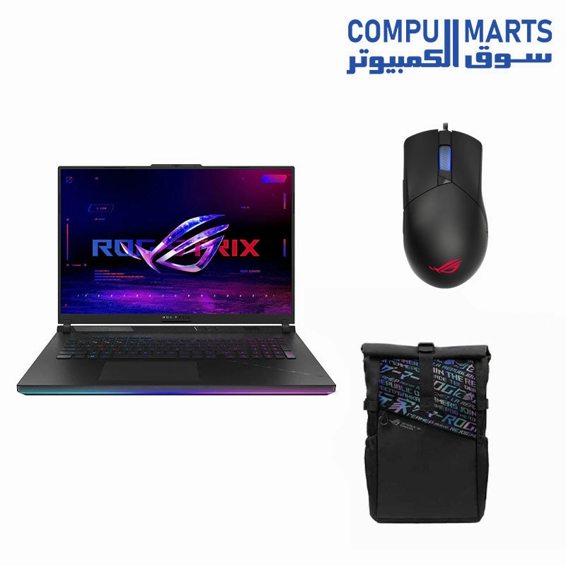 ROG Strix SCAR 18 - G834JY-N6033W - i9-13980HX - DDR5 32GB - RTX 4090 16GB GDDR6 -  2TB M.2 NVMe -Win11 -ROG backpack, ROG Gladius III Mouse P514, Marketing Giveaway (1 Customizable Armor Cap)