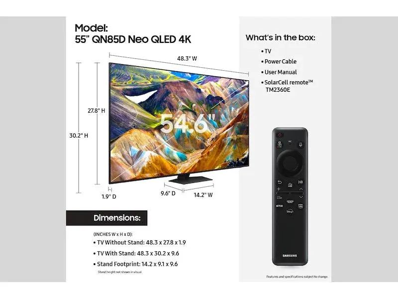 Samsung Neo QLED 4K QN85D TV Screen
