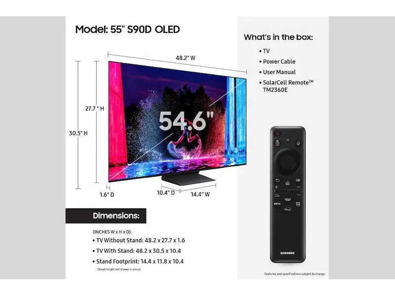 Samsung OLED S90D TV Screen
