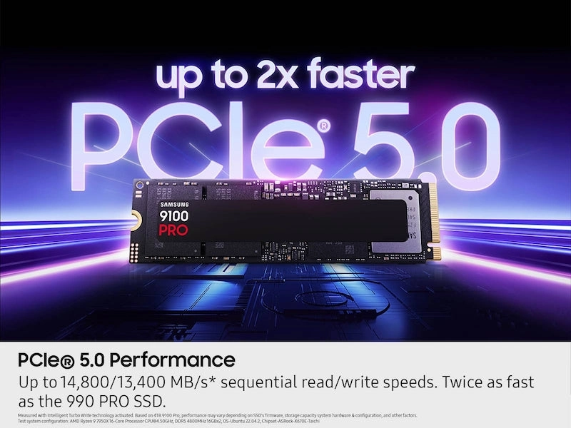 Samsung 9100 PRO 1 TB NVMe M.2, 14,700 MB/s Internal SSD