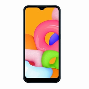 Samsung Galaxy A01 5.7" Infinity V-display 16GB Black Cellular Prepaid Family Mobile WFMSAS111DGP5 Cell Phone