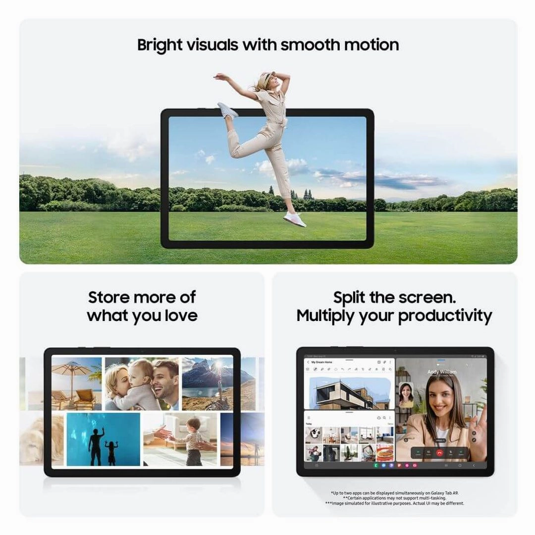Samsung Galaxy Tab A9  11 Inch 64GB Graphite Tablet | SM-X210NZAAEUB