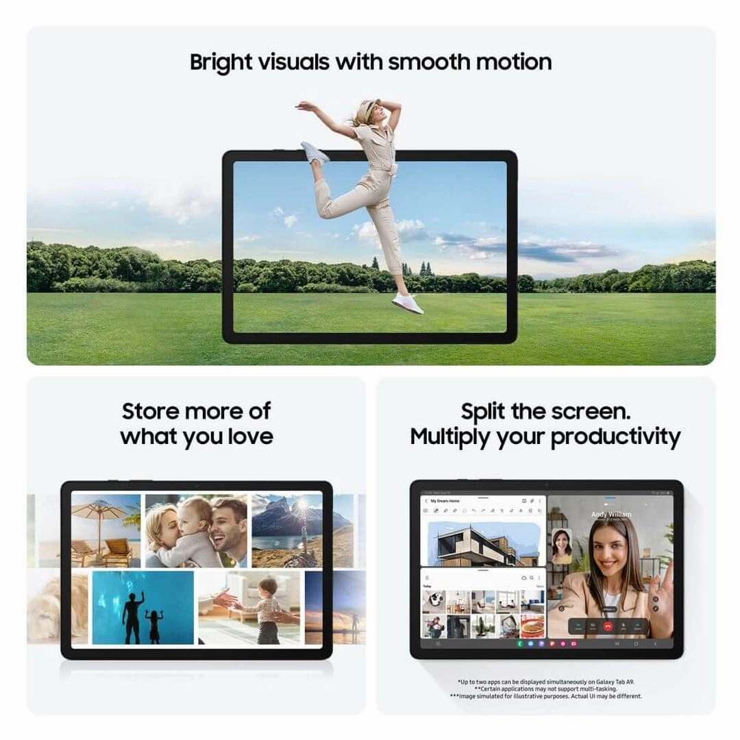 Samsung Galaxy Tab A9  11 Inch 64GB Silver Tablet | SM-X210NZSAEUB