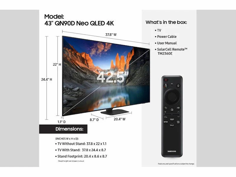 Samsung Neo QLED 4K QN90D TV Screen