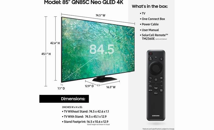 Samsung Neo QLED QN85C TV Screen