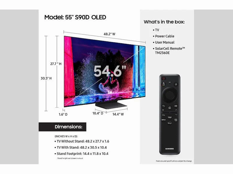 Samsung OLED S90D TV Screen