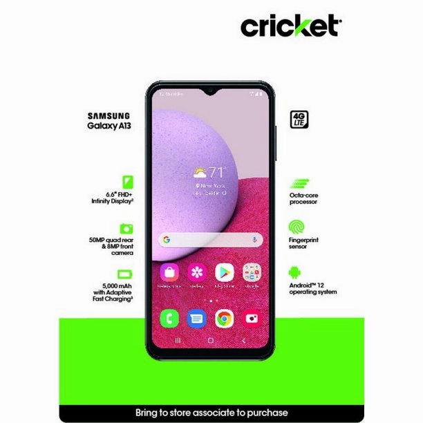 Samsung SM-A135UZKZAIO Galaxy A13 (32GB) Cricket Prepaid - Green