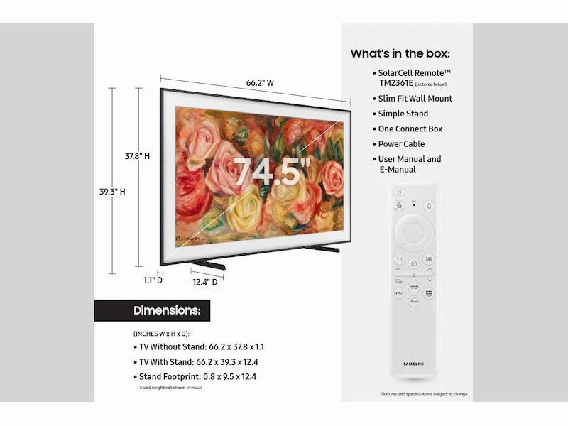 Samsung The Frame QLED 4K LS03D TV Screen