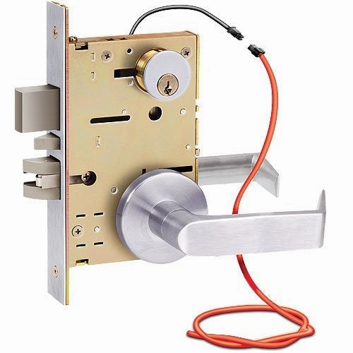 SDC Z7882LEQE Solenoid Controlled Mortise Lock, Deadbolt Privacy, Locked Outside Only, Failsecure, LH, 12 VDC, 626, Eclipse Rose