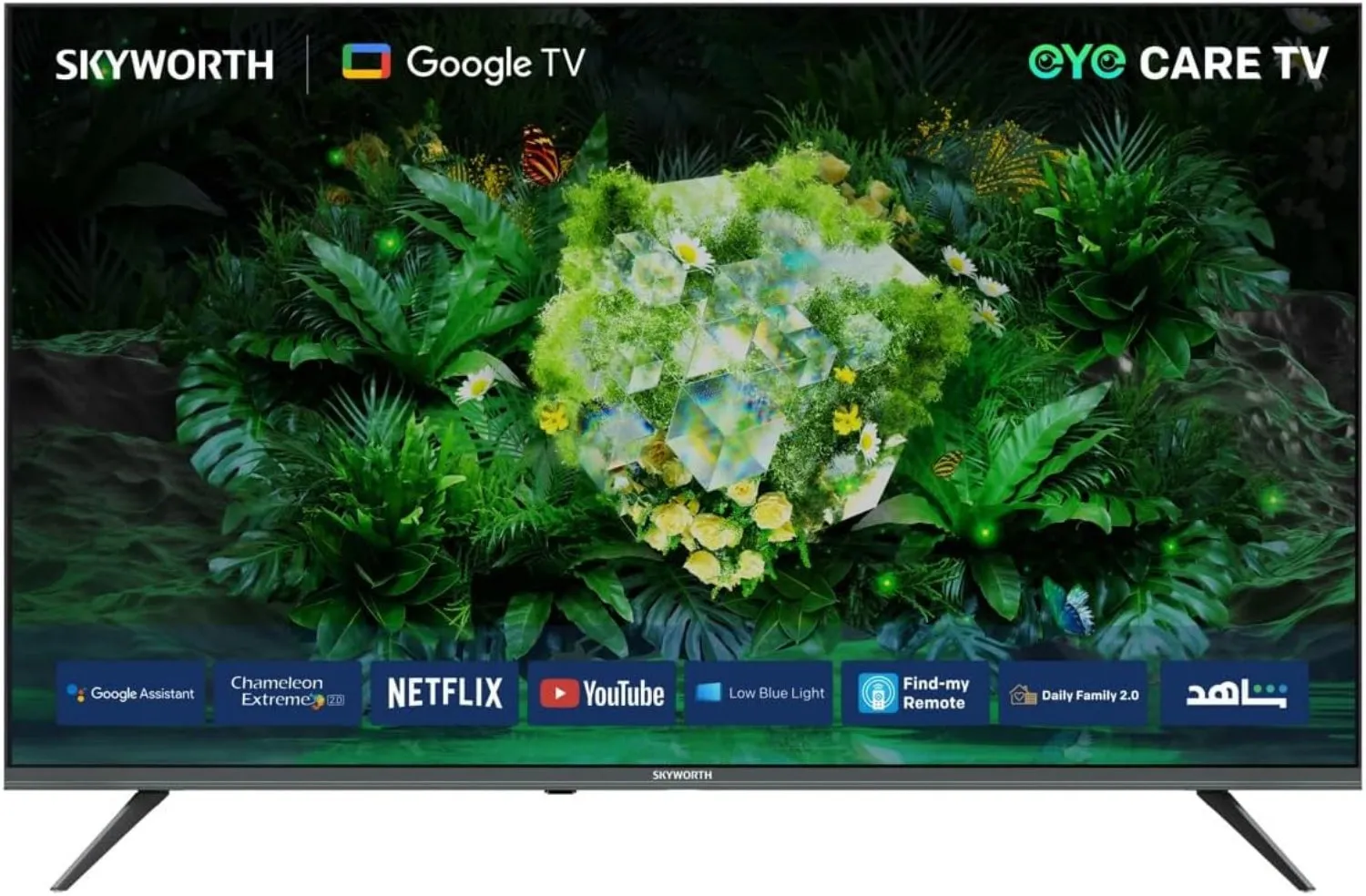 Skyworth LED TV 55Inch 4K, Smart Google TV, 3HDMI & 2USB tv stand, curved tv