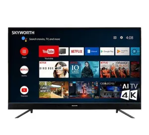 Skyworth Tv 43 4K Led Super, Smart Android 10, HDMI, 2 Usb tv stand, curved tv