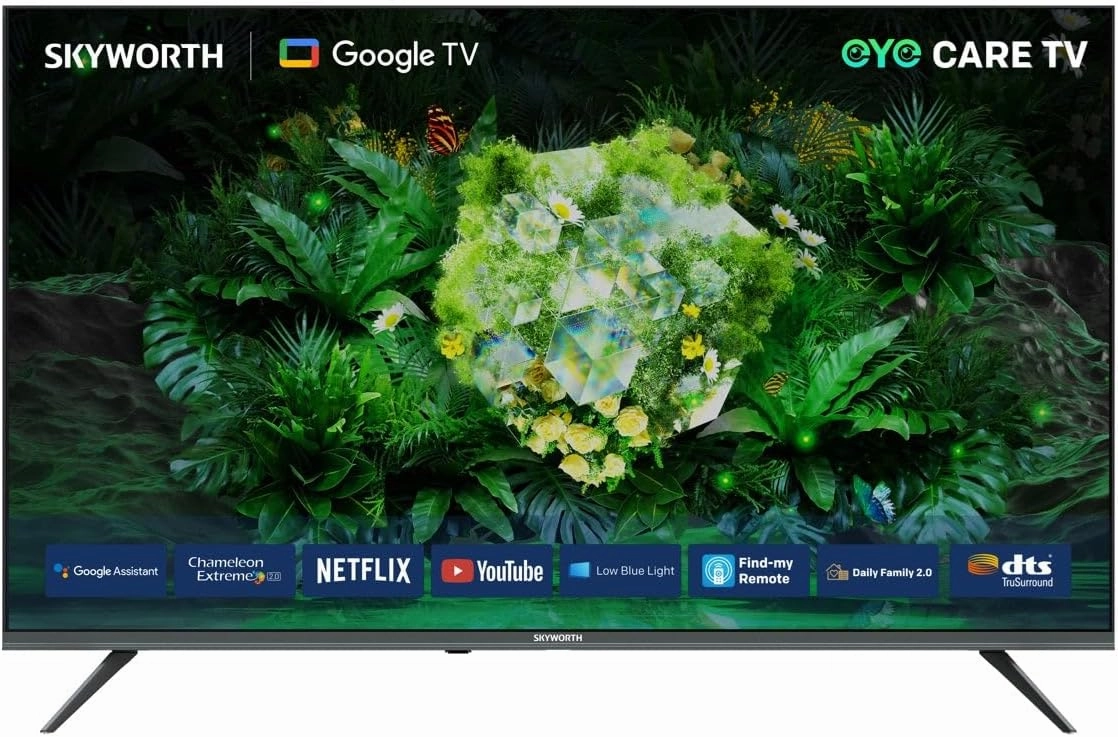 Skyworth LED TV 50Inch 4K, Smart Google TV, 3HDMI & 2USB tv stand, curved tv