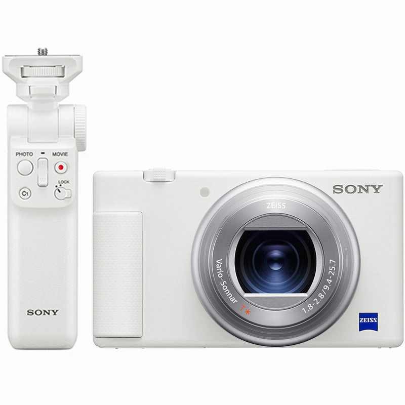 Sony ZV-1 Digital Vlog Camera With Bluetooth Grip (White) photo