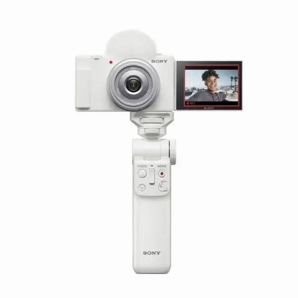 Sony ZV-1F Digital Vlog Camera With Bluetooth Grip (White)