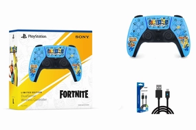 Special Offer: PS5 DualSense Wireless Controller Fortnite Limited Edition With DOBE PS5 CHARGING CABLE 3M TY-0803B