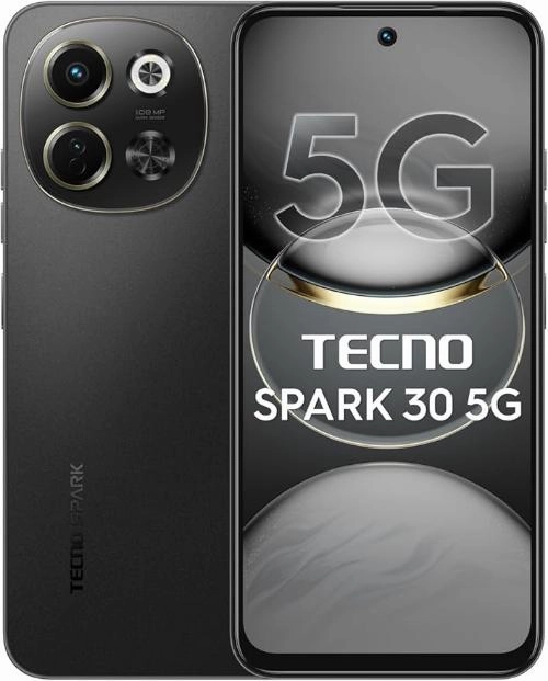 Tecno Spark 30 5G, 6GB   6GB Extended & 128GB, 6.7Inch, 5000MAh, Midnight Shadow Cell Phone