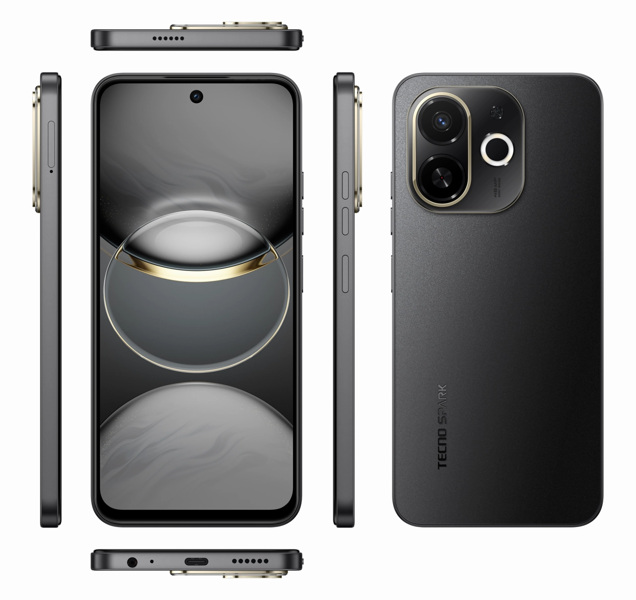 TECNO SPARK 30C 5G, 4GB 4GB & 128GB,120Hz 6.6Inch, 5000Mah, Midnight Shadow Cell Phone