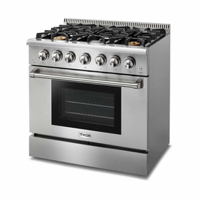 Thor Kitchen36 Inch Professional Gas Range in Stainless Steel