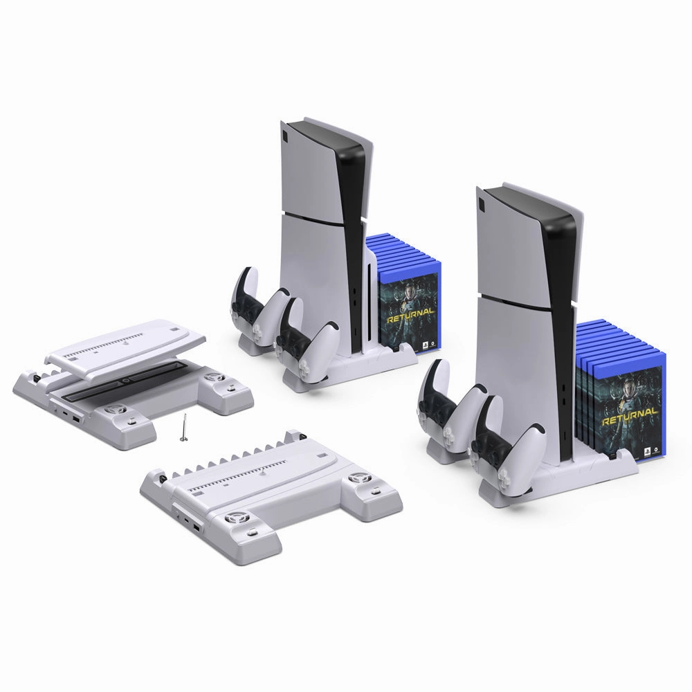 TP5-3537B PS5 Slim Charging Base Adapter Bracket Multifunctional Cooling Stand- White
