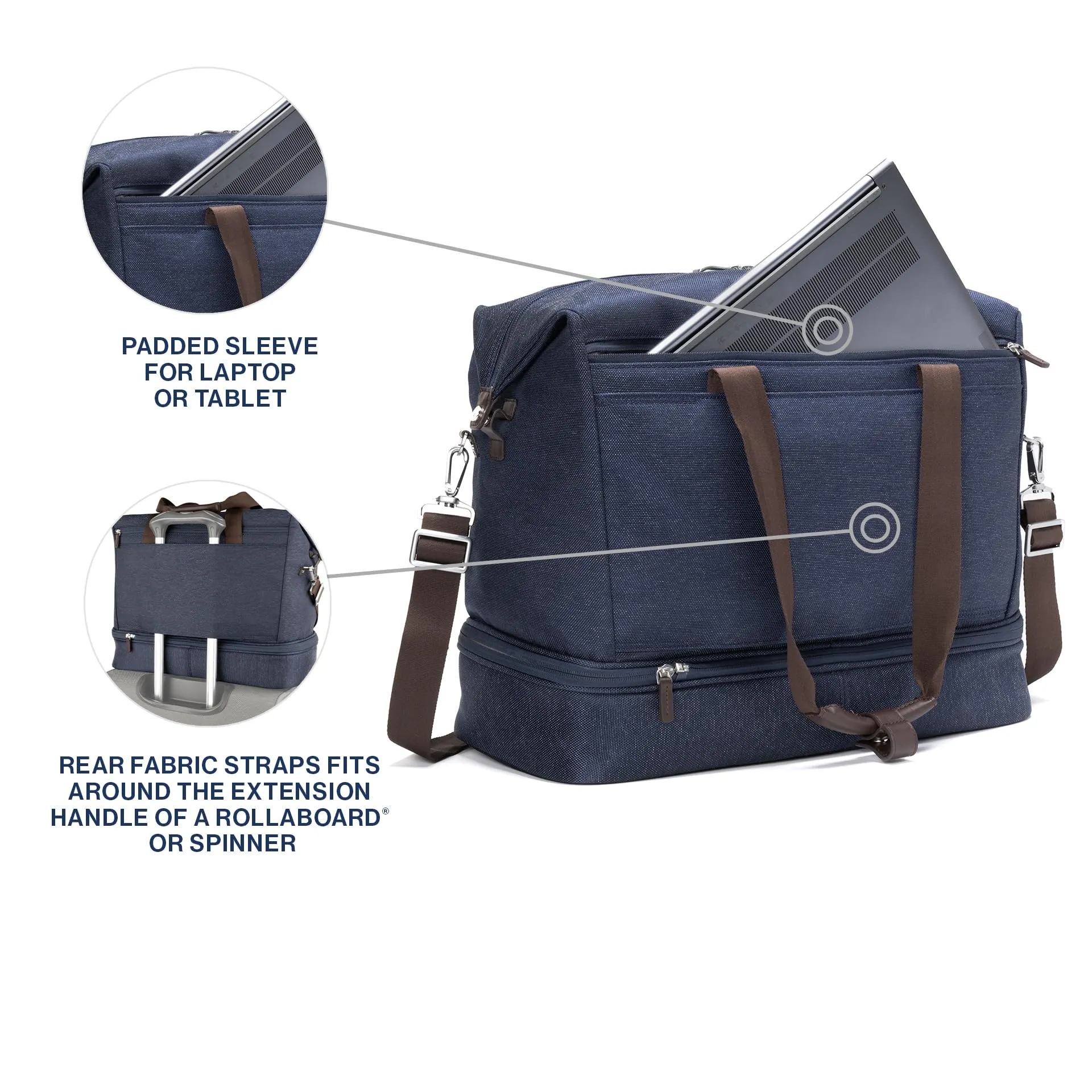 Travelpro Platinum Elite Carry on Soft Travel Drop-Bottom Weekender Bag (18.5 Inch) Bags Travelpro