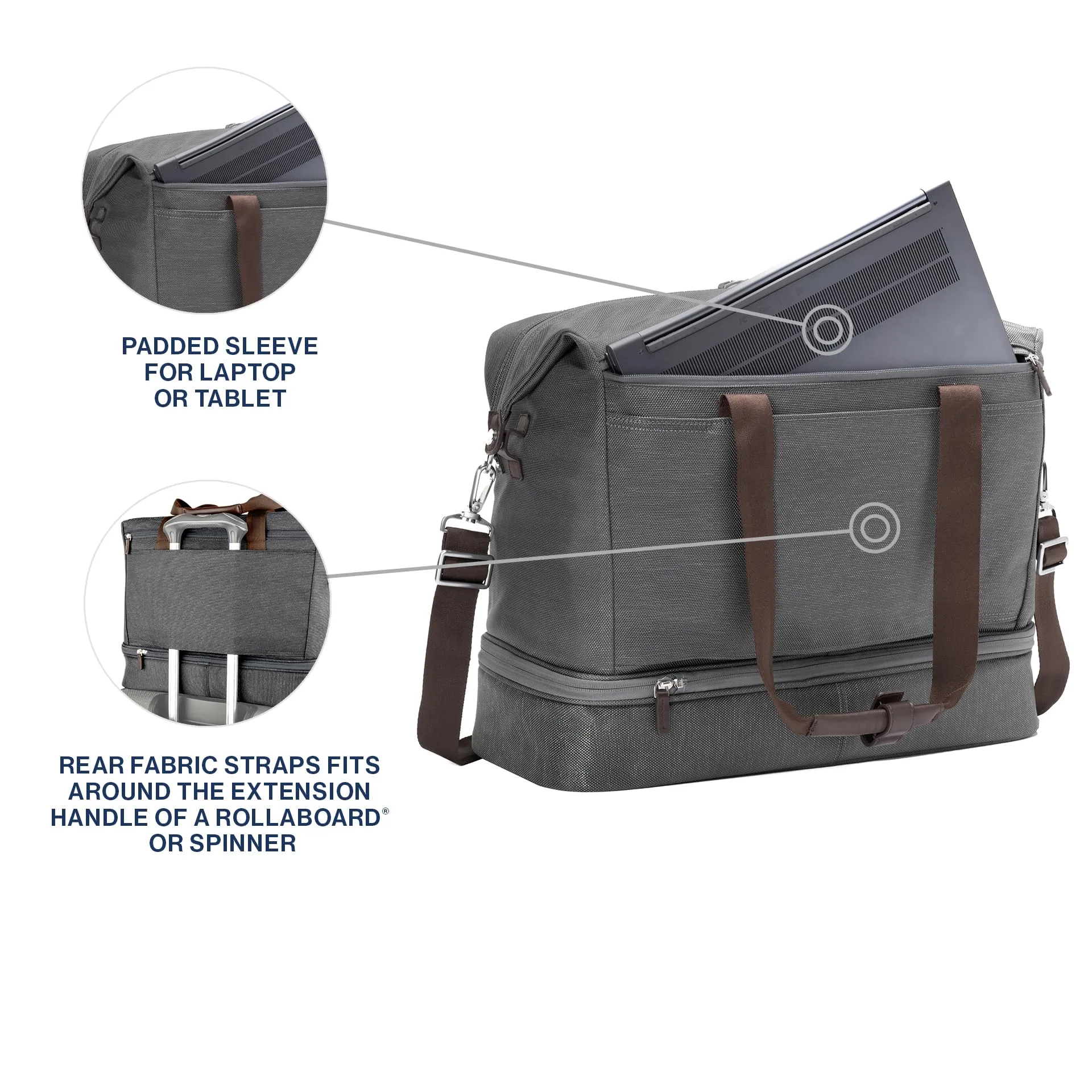 Travelpro Platinum Elite Carry on Soft Travel Drop-Bottom Weekender Bag (18.5 Inch) Bags Travelpro