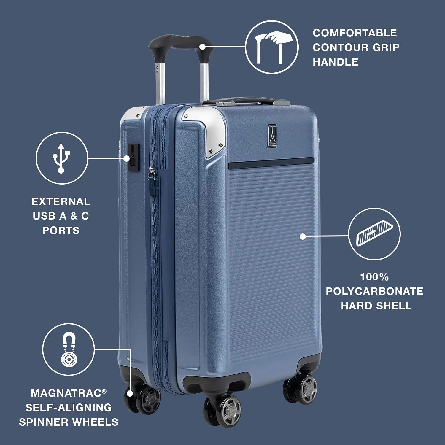 Travelpro Platinum Elite Hardside Expandable22” carry on  Spinner Wheel Luggage TSA Lock Hard Shell Polycarbonate Suitcase Bags Travelpro