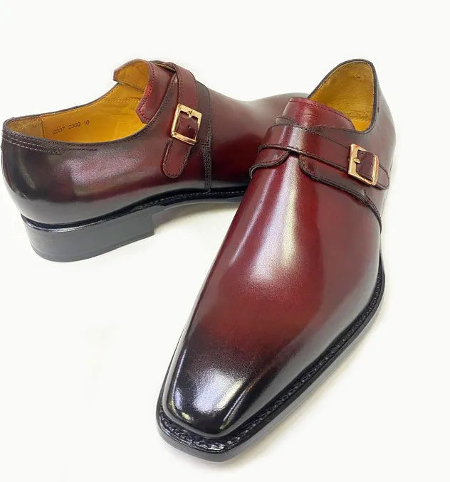 Ugo Vasare "Brooks" Monkstrap Shoe Burgundy