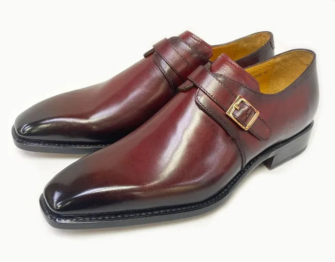 Ugo Vasare "Brooks" Monkstrap Shoe Burgundy