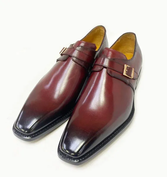 Ugo Vasare "Brooks" Monkstrap Shoe Burgundy
