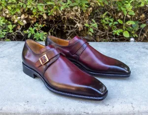 Ugo Vasare "Brooks" Monkstrap Shoe Burgundy