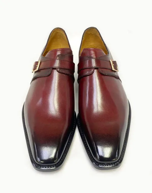 Ugo Vasare "Brooks" Monkstrap Shoe Burgundy