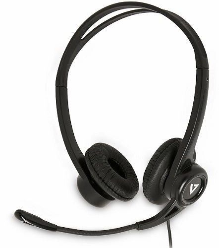V7 Essentials USB Stereo Headset with Adjustable Microphone (10-Pack) (On Sale!) noise cancelling headphones, bluetooth earbuds
