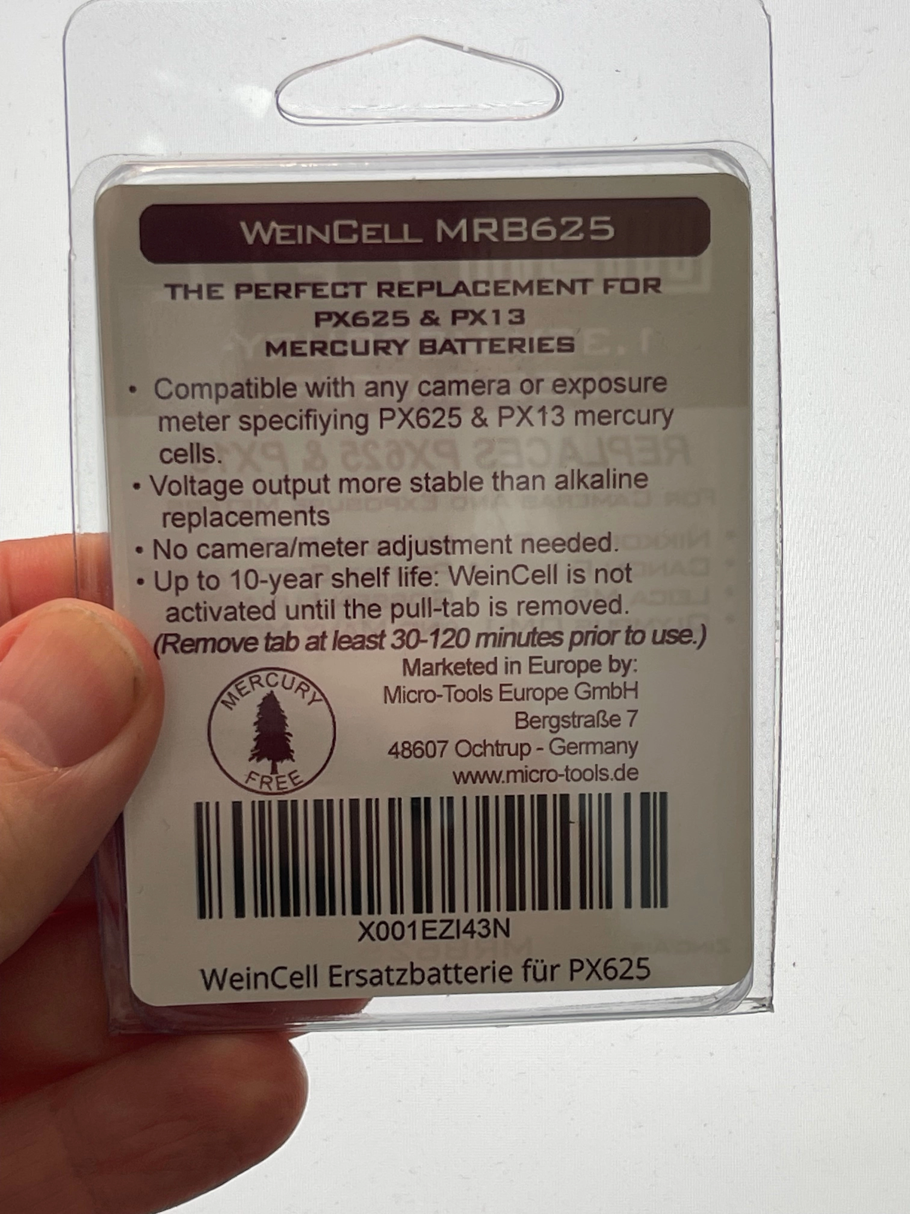WeinCell 1.35v - PX625 PX13 replacement - Mercy Free battery
