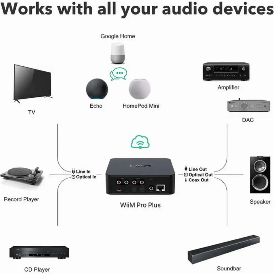 WiiM Pro Plus Music Streamer with High-performance DAC and Voice Remote
