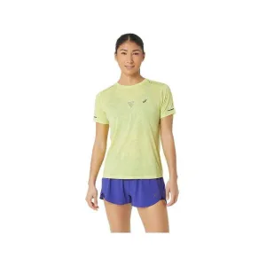 Woman's MetaRun Pattern SS Top - GLOW YELLOW Asics Clothing