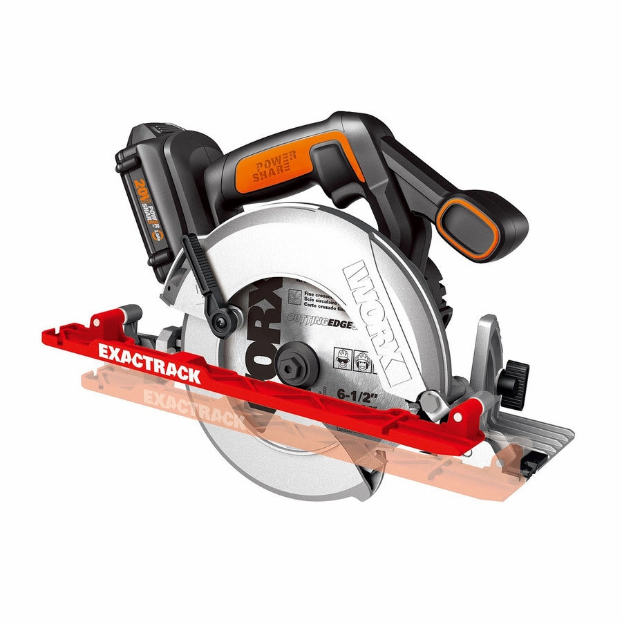 Worx 20 Volt Power Share ExacTrack 6-1/2" Circular Saw