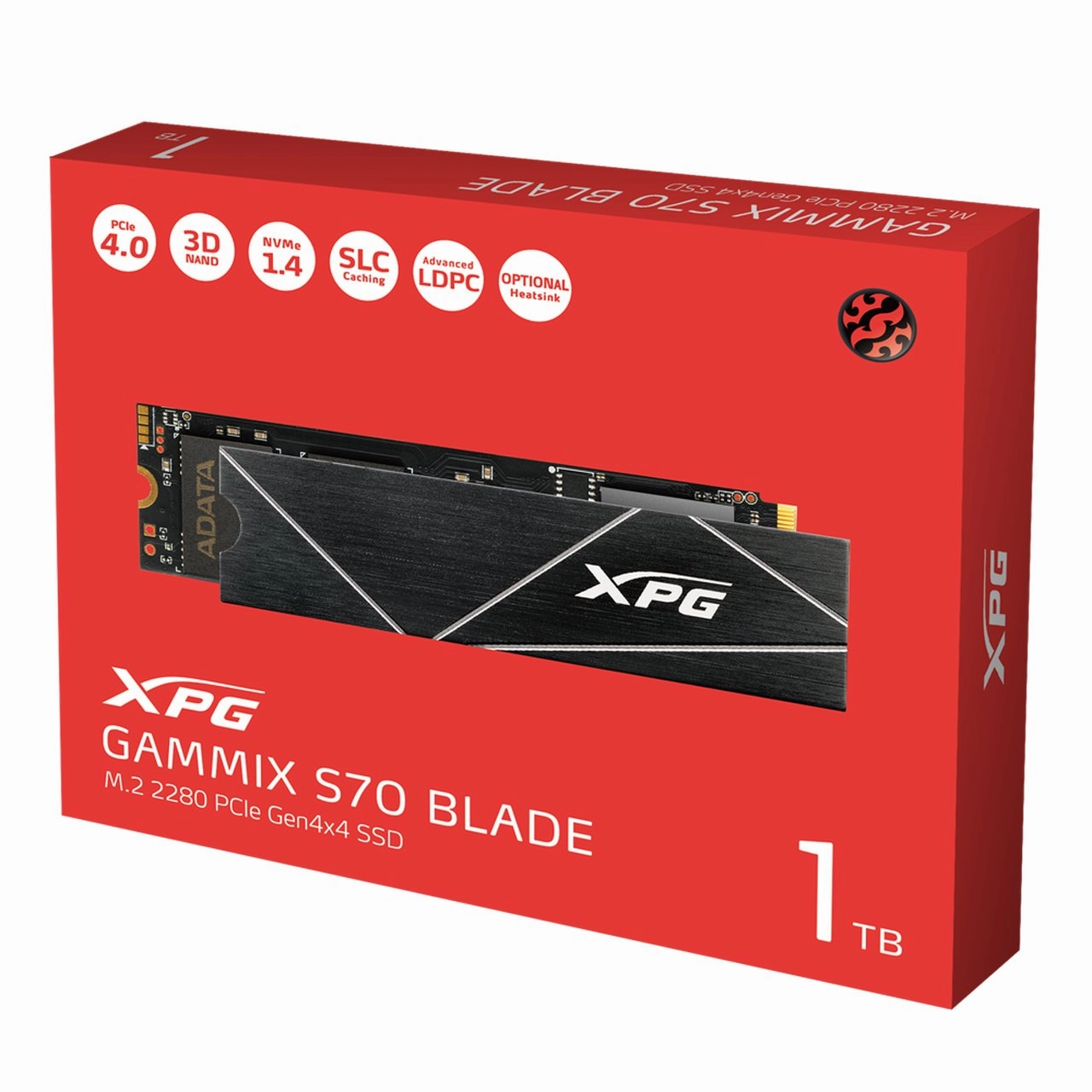 XPG GAMMIX S70 1TB M.2 2280 PCIe Gen4 x4 NVMe 1.4 7400/5500/s Internal SSD (AGAMMIXS70-1T-C)