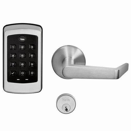 Yale AUR-NTM615-ZW2-626-RH-PARA-KR nexTouch Push Button Keypad Lever with Z-Wave, Satin Chrome