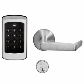 Yale AUR-NTM615-ZW2-626-RH-PARA-KR nexTouch Push Button Keypad Lever with Z-Wave, Satin Chrome