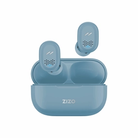 ZIZO PULSE Z2 True Wireless Earbuds with Charging Case - Powder Blue bass headphones, foldable headphones
