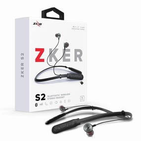 ZIZO ZKER S2 Wireless Bluetooth Neckband Headset true wireless earbuds, over ear earbuds