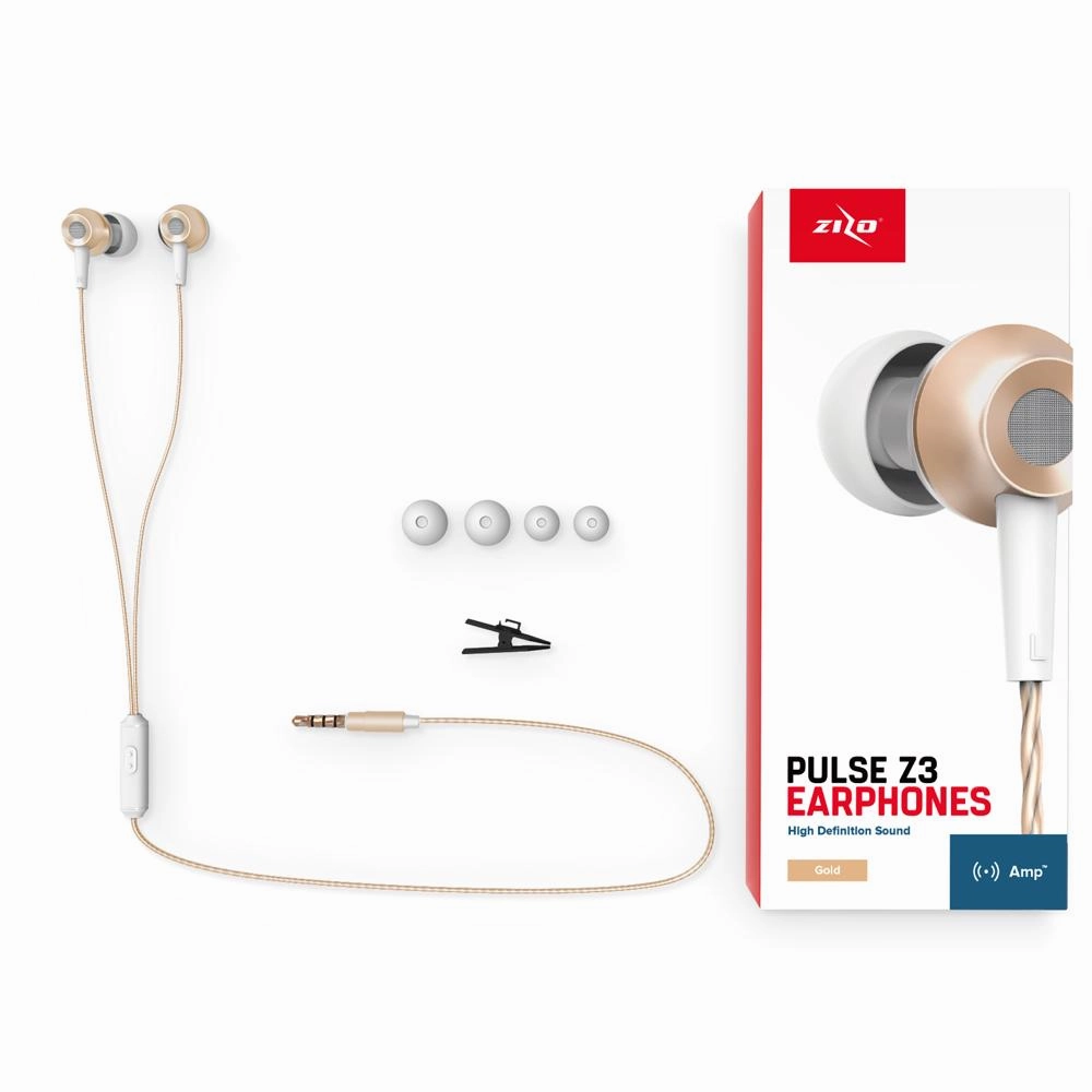 ZizoAmp Pulse Z3 In Ear Headphones with Dynamic Amp Sound Earphones Earbuds